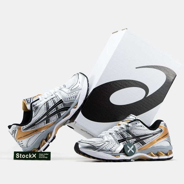 Asics Gel-Kayano 14 White Silver Black Orange 11410-40 фото