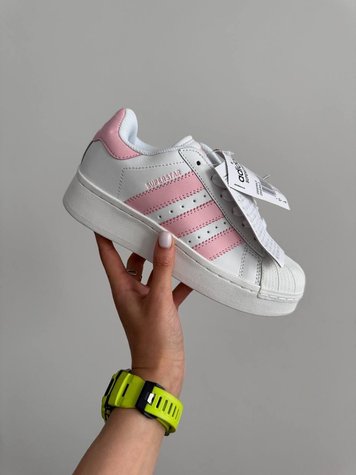 Adidas Superstar Platform White Pink 11082-36 фото