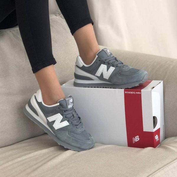 New Balance 574 Grey White (Сетка) 5 3612-36 фото