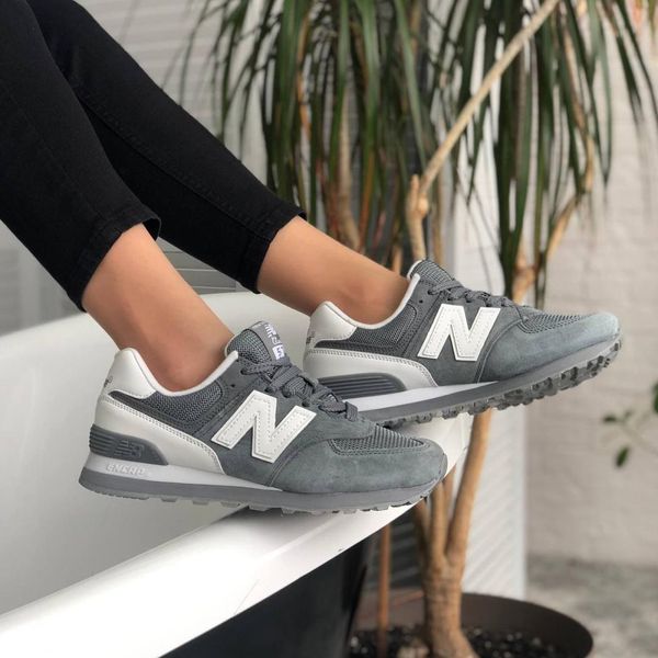 New Balance 574 Grey White (Сетка) 5 3612-36 фото