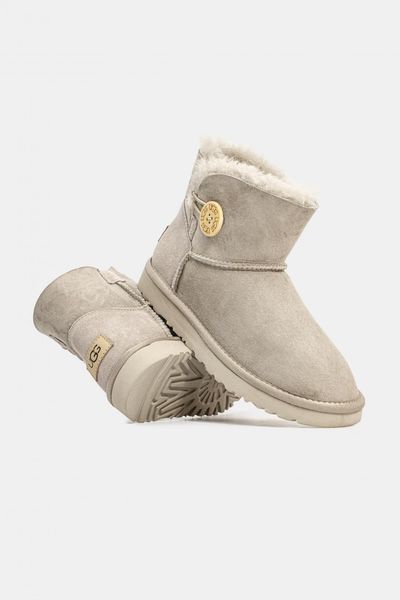 Ugg Mini Bailey Button Light Grey 10130-36 фото