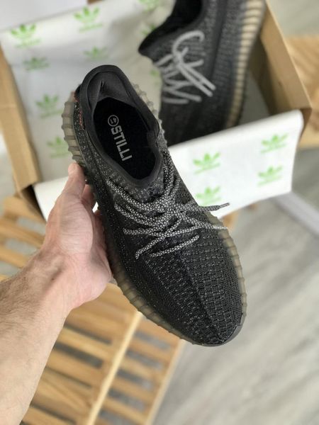 Adidas Yeezy Boost 350 V2 Black (Полный рефлектив) 6137-36 фото