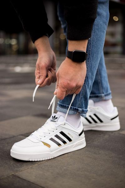 Adidas Drop Step Low White Black Gold 2926-36 фото