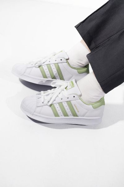 Adidas Superstar White Green 10501-36 фото