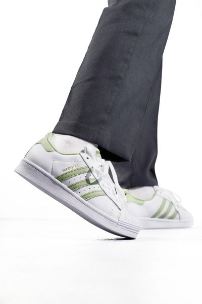 Adidas Superstar White Green 10501-36 фото