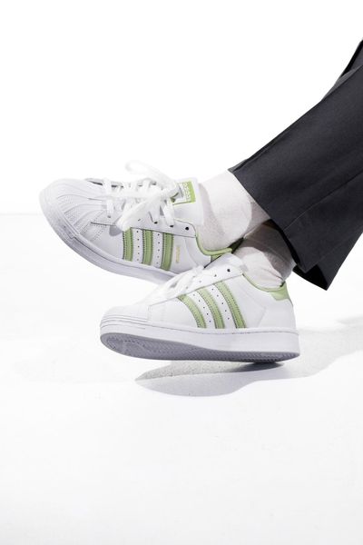 Adidas Superstar White Green 10501-36 фото